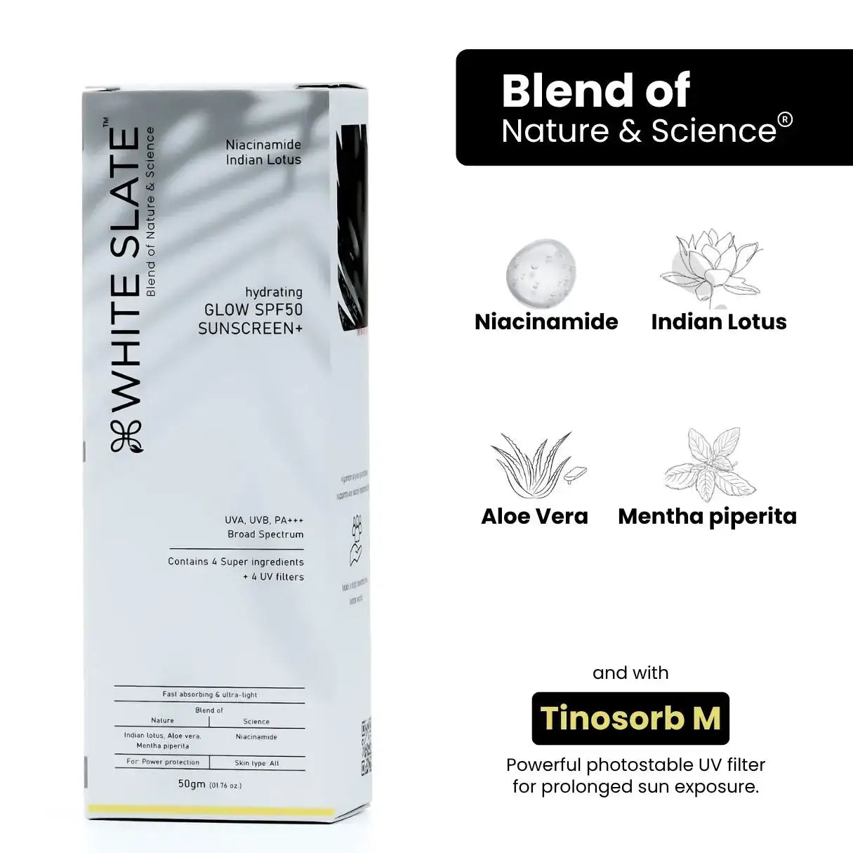 Hydrating Glow SPF50+ Sunscreen - WHITE SLATE