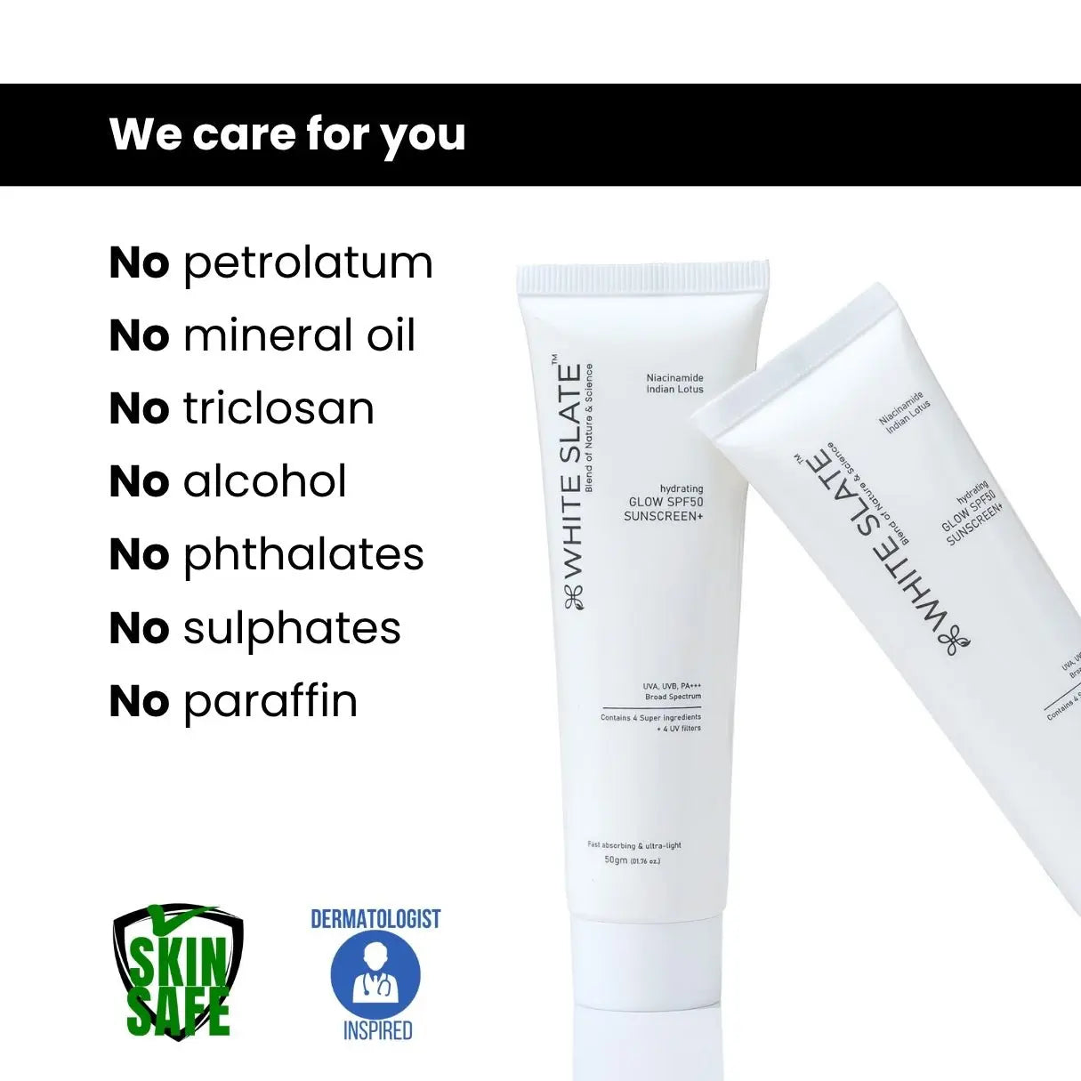 Hydrating Glow SPF50+ Sunscreen - WHITE SLATE