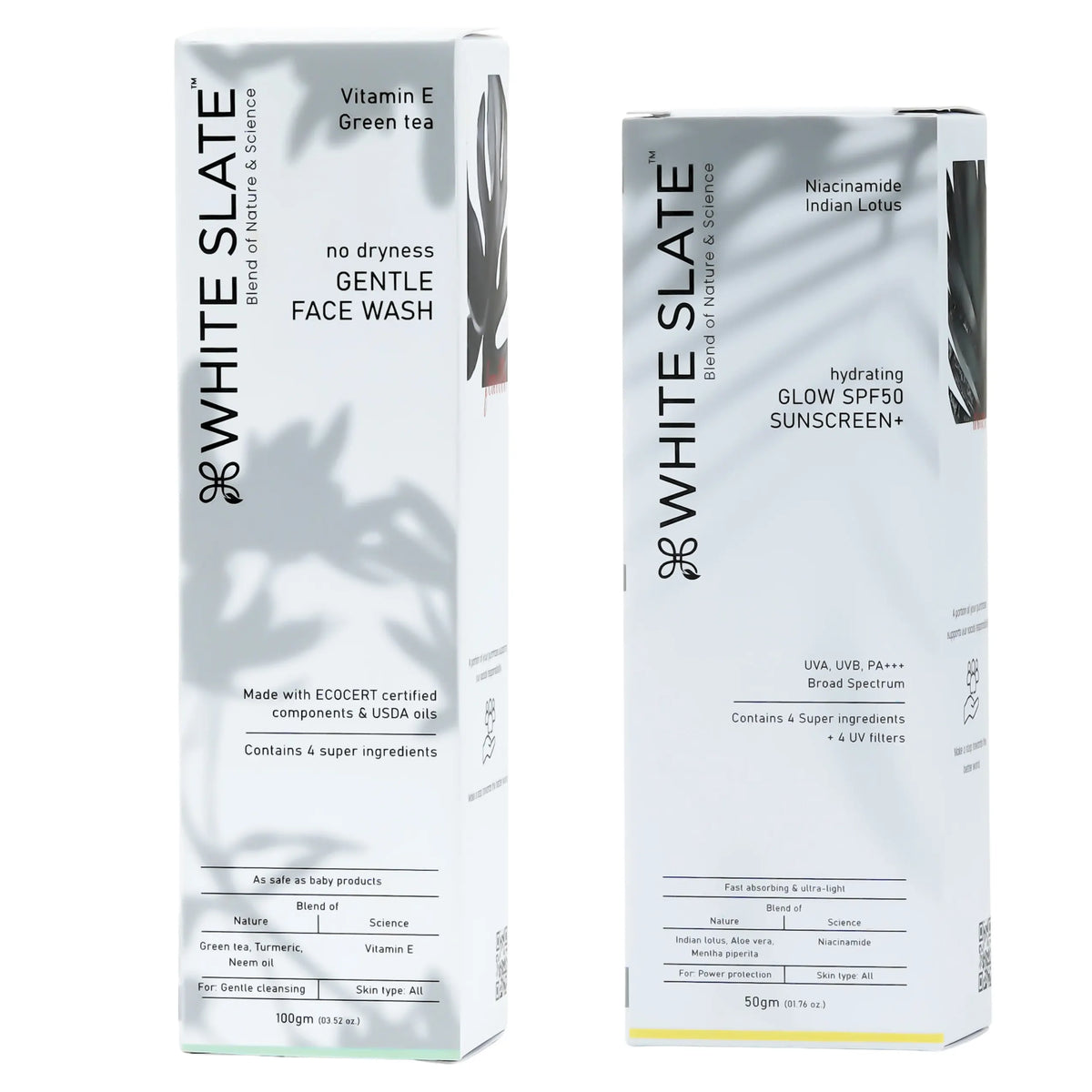 Cleanse + Protect Combo: Vitamin E Gentle Face Wash & Glow SPF50 Sunscreen